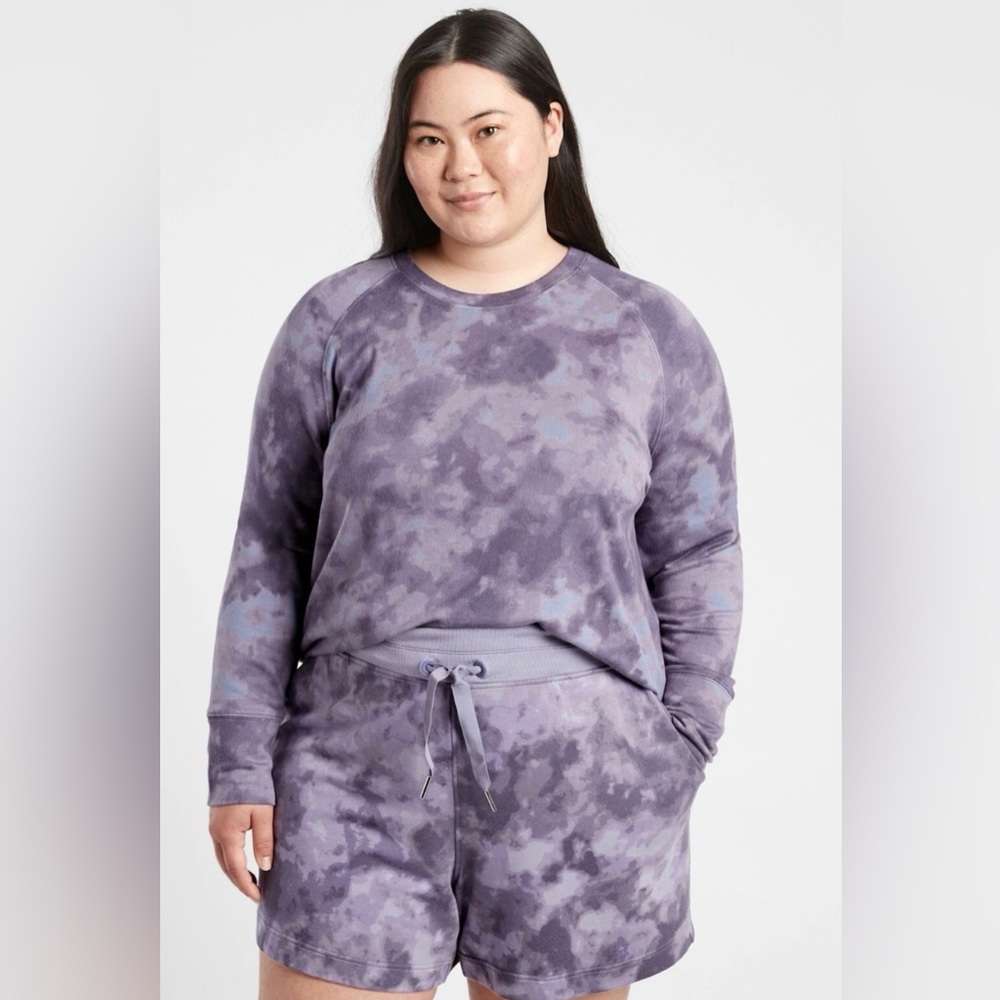 ATHLETA Mindset printed Sweatshirt Tempest Violet color Size 1X New with tags